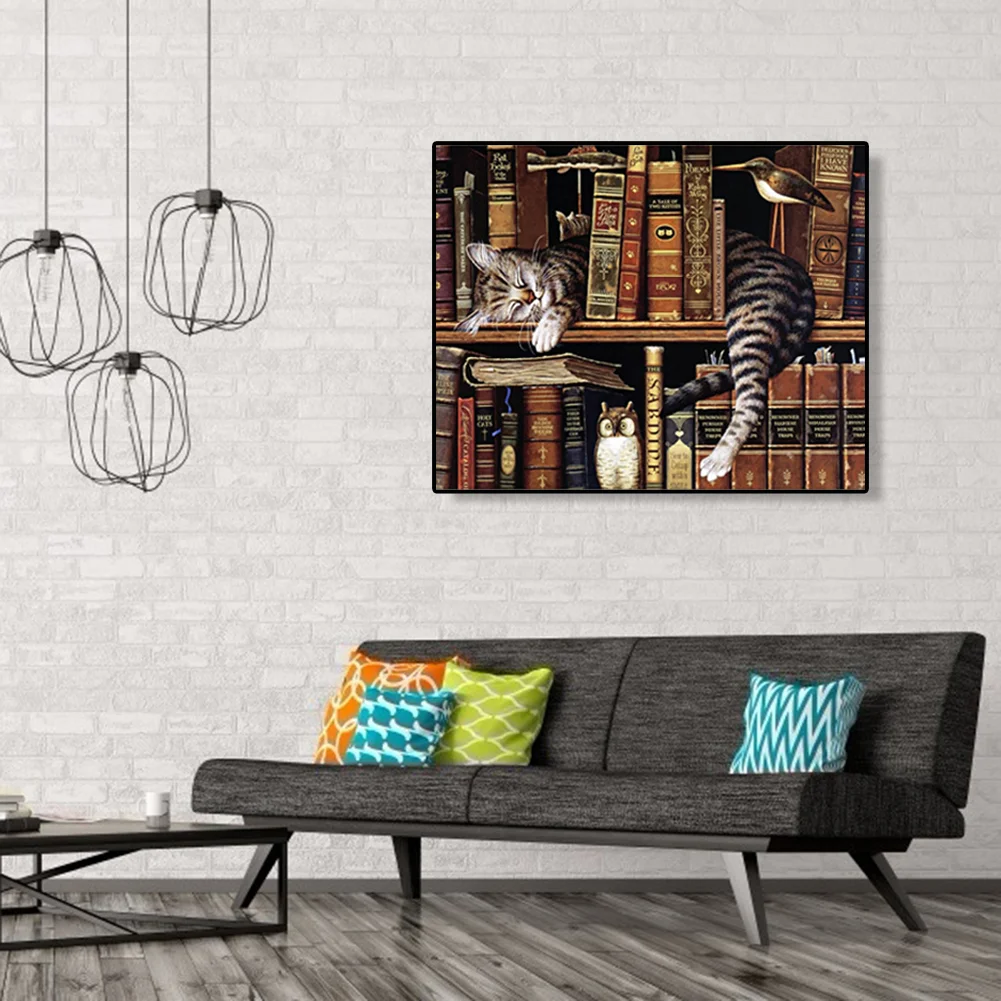 Cat Books - Paint By Number(50*40cm)