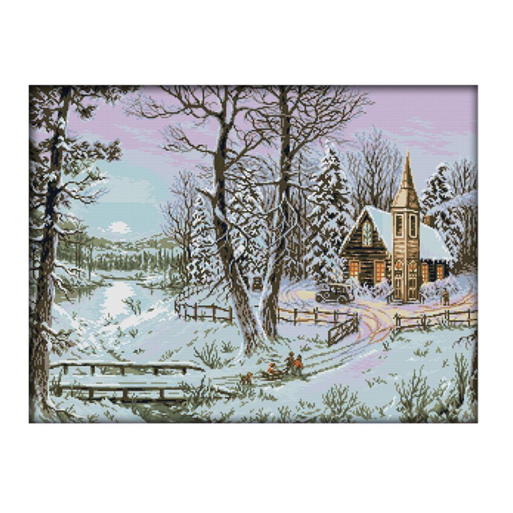 

Snow - 14CT Stamped Cross Stitch - 63x50cm, 501 Original