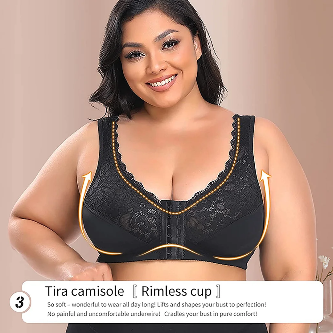 FULL COVERAGE FRONT HOOKS WIRELESS LACE BRA(BUY 1 GET 1 FREE)