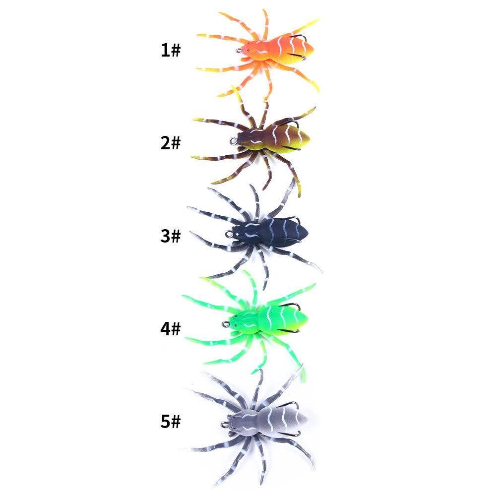 5Pcs Spider Fishing Lure with Realistic Design 8cm 7g Bionic Lure Fishing Bait