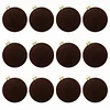 12PCS Christmas's Tree 6CM Velvet Hanging Decor Balls