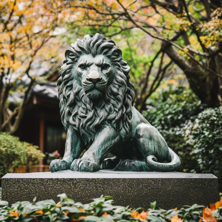 Outdoor Animal Sculpture Majestic Bronze Statue of Lion