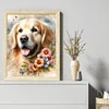 Golden Retriever And Flowers-11CT Stamped Cross Stitch 40*50cm/15.75*19.69in