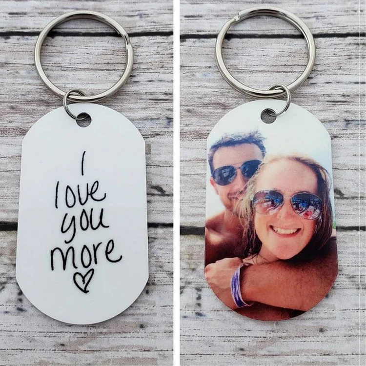 Photo Keychain Personalised Valentines Day Gifts, I love you more For Couple
