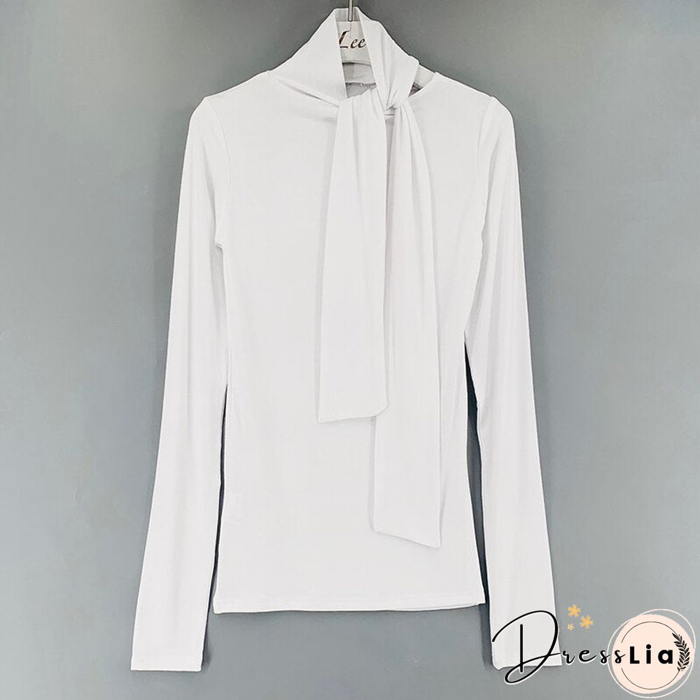 Christmas Gift Solid Basic Long Sleeve Womens Tshirt Casual Black White Slim Fashion Off Shoulder Top T Shirt Ladies Fashion Korean Tee Shirt