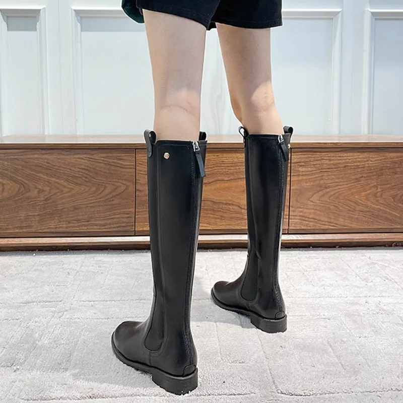 2021 Autumn New Women's Knee-Length Fashion Boots Women's Microfiber Long Tube Plus Velvet Warm Winter Boots Women's Boots