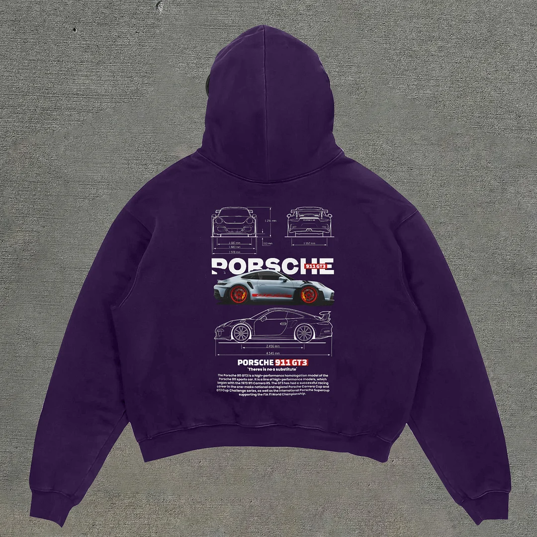 Racing pattern statement loose hoodie