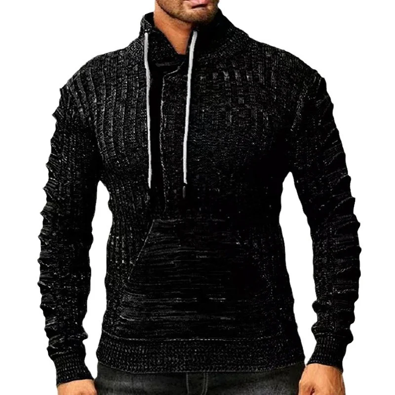 Uveng Uveng And Winter Menswear Fashion Long-Sleeved Collar Knit Shirt Loose Large-Size Jacket Sweater SY0003