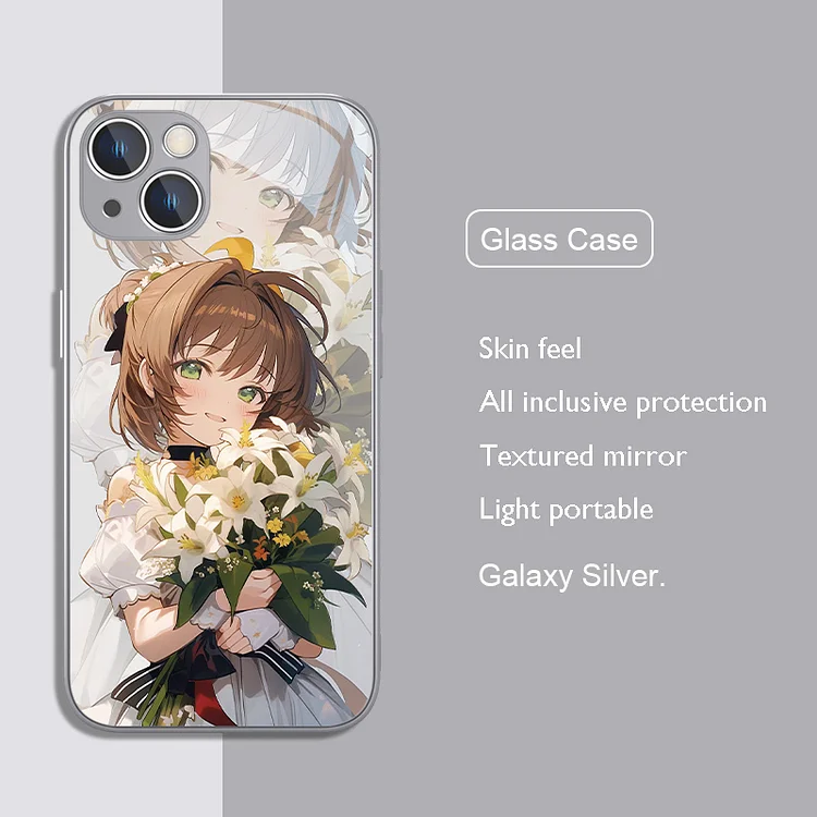 Anime Flower Girl Glass Phone Case