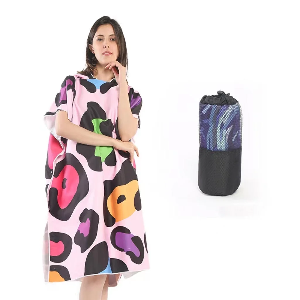 Quick Dry Microfiber Hooded Beach Towel Changing Robe