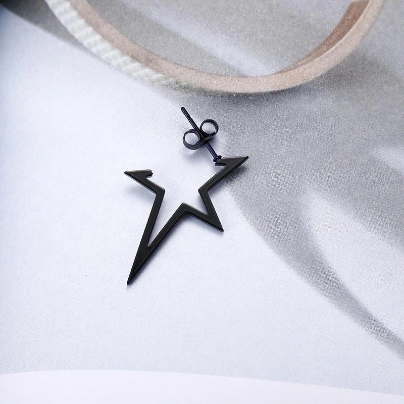 Hollow Star Titanium Steel Hypoallergenic Earrings