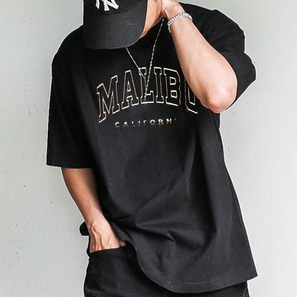 Men's Vintage Oversized Print T-Shirt-barclient