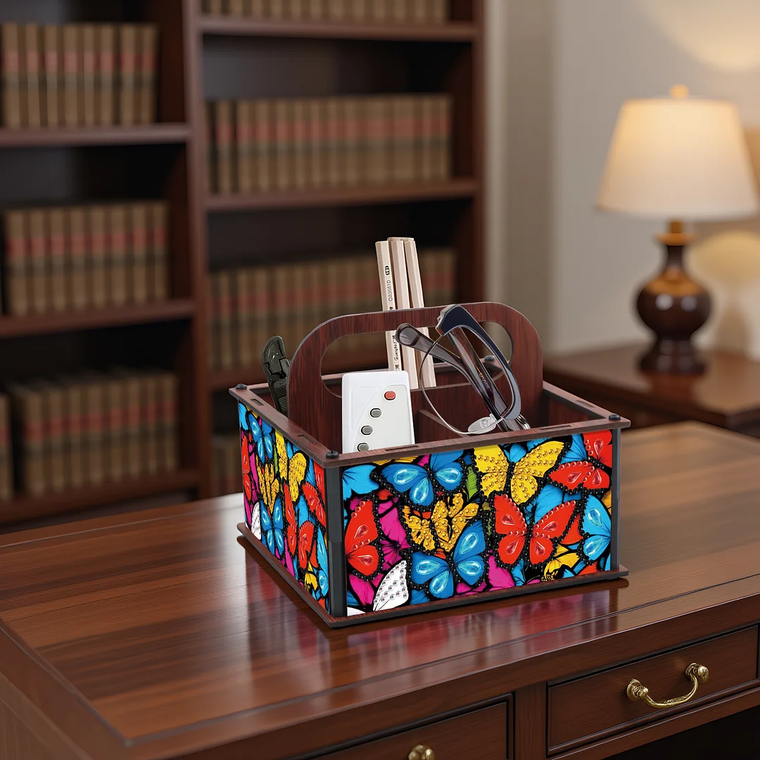 DIY Butterfly Wooden Diamond Painting Handheld Storage Box Kit Tabletop Decor