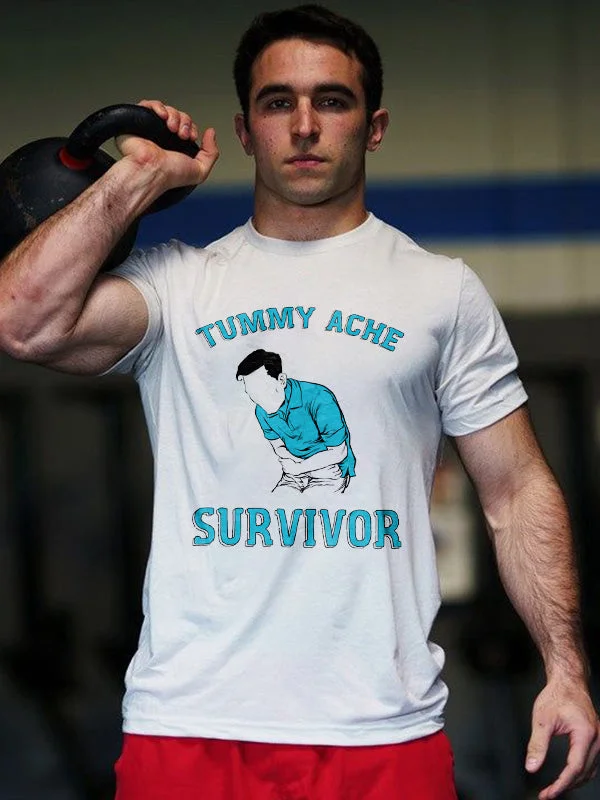 Tummy Ache Survivor Print Men'S T-Shirt