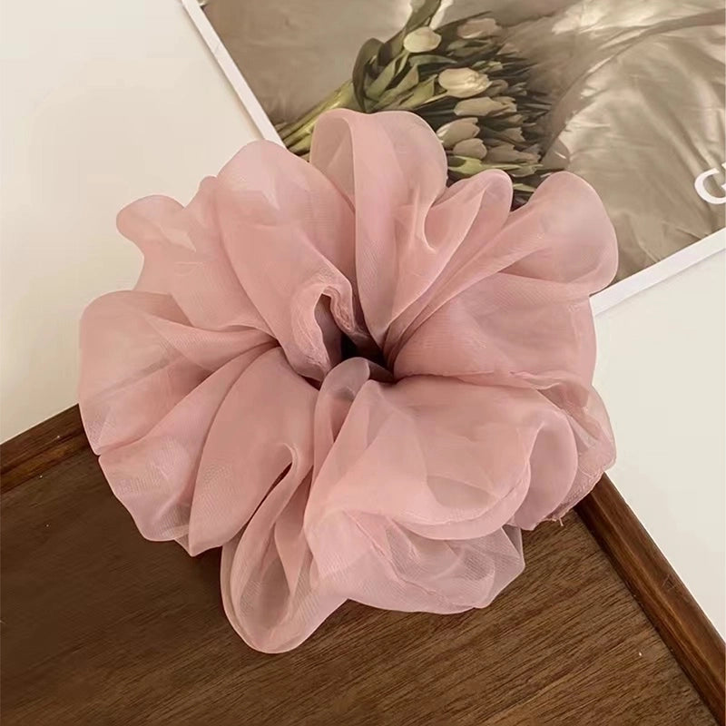 Women’s Elegant Korean Style IG Style Solid Color Gauze Net Yarn Hair Tie