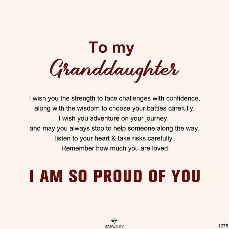 Gift Card - For Granddaughter I Am So Proud Of You