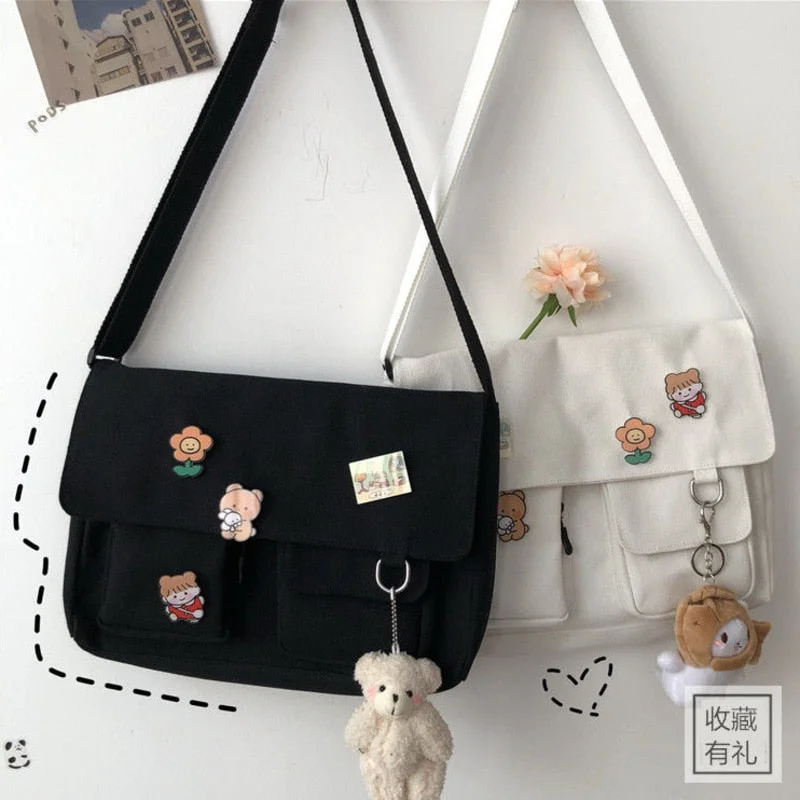 Cute Printed Sweet Shoulder Canvas Bag SP16592