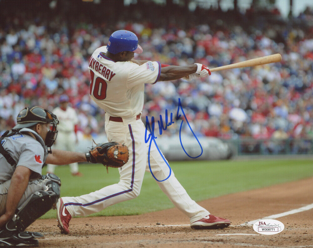 Autographed Philadelphia Phillies John Mayberry Jr. Signed 8x10 Photo Poster painting (JSA COA)