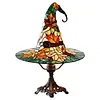 Witch Hat Desk Ornament Maple Leaf Resin Halloween Night Light