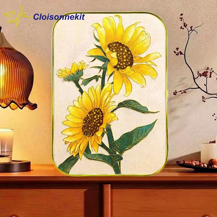 Sunflower Blaze-Cloisonne Painting Art Kits - Cloisonnekit