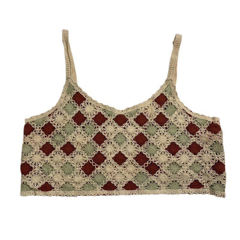 Bohemain Women Crop Tops Sexy Knitted V-neck Sleeveless Vest For Tank Kawaii Camis Holiday