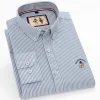 Spring Men's 100% Cotton Long Sleeve Striped Shirt