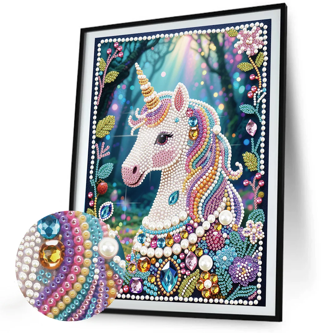 White Wildebeest DIY Partial Diamond Pearl Painting Art Kits 30x40cm Special Shape Pearl Gem Paintings Picture Arts Craft for Home Wall Decor