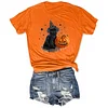 Black Cat Pumpkin Halloween Tee