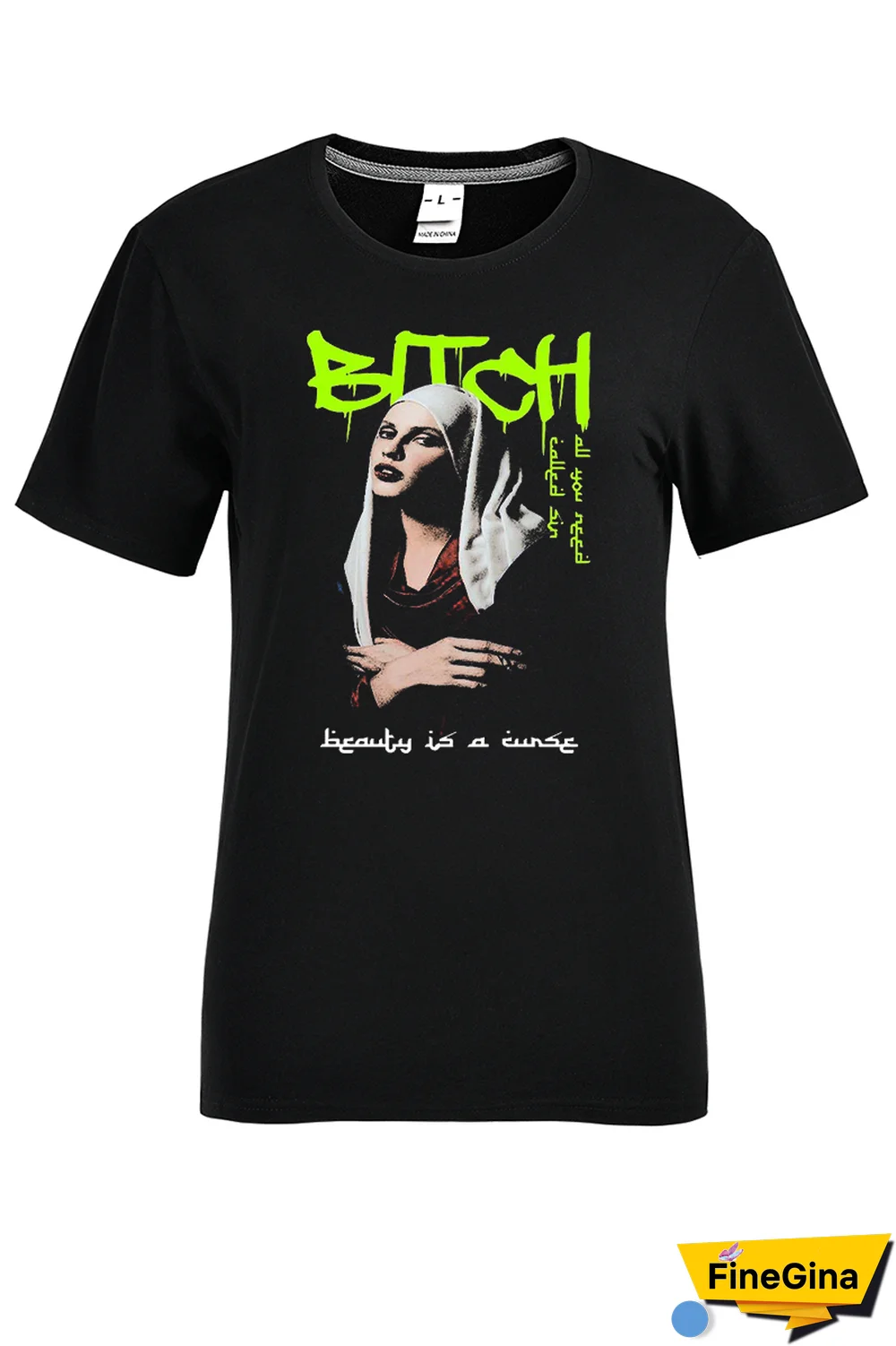 Black Street Vintage Print Patchwork O Neck T-Shirts