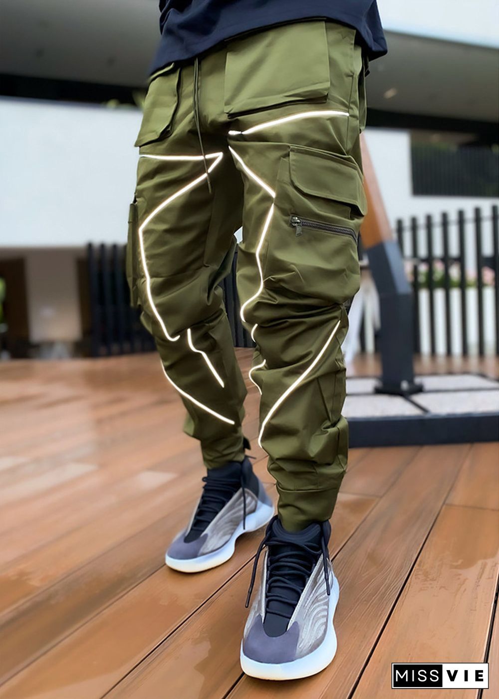 Reflective Stitching Casual Sports Overalls