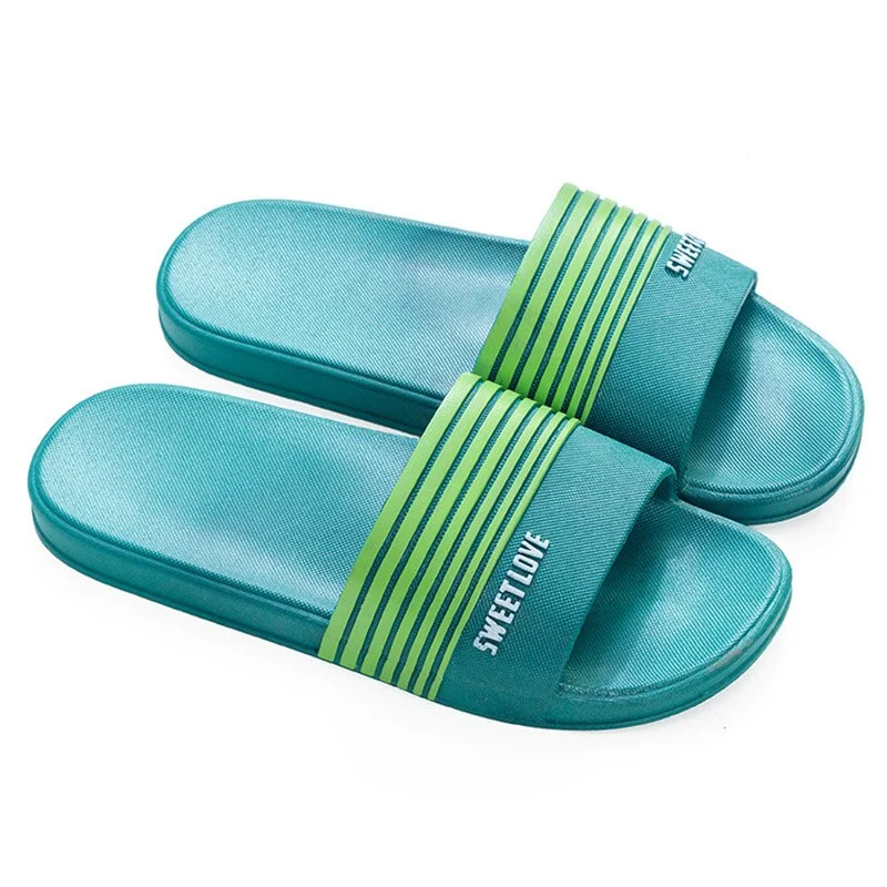 Fashion Stripes Home Soft Slippers Indoor Slides Slippers Women Summer Simple Non-Slip Bathroom Slippers for Women