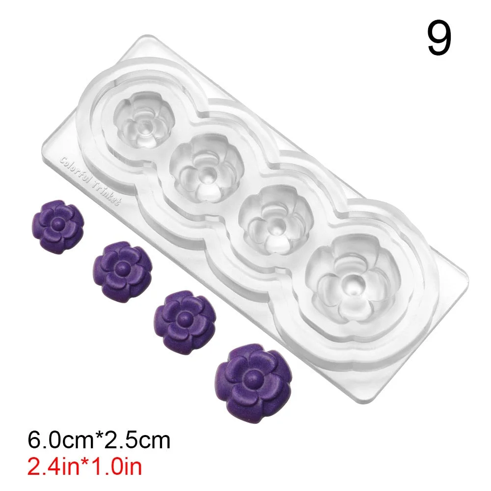 3D Nail Art Silicone Carved Mold Stone Heart Star Crystal Design Decor DIY Acrylic Nails Silicon Gel Template Nail Art Tool