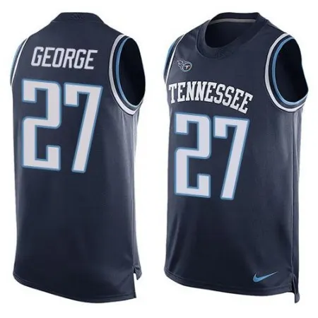 Titans #27 Eddie George Navy Blue Alternate Men's Stitched NFL Limited Tank Top Jersey