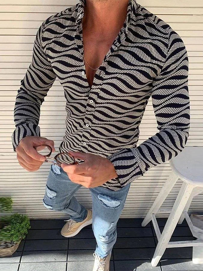 Zebra Print Long Sleeve Shirt