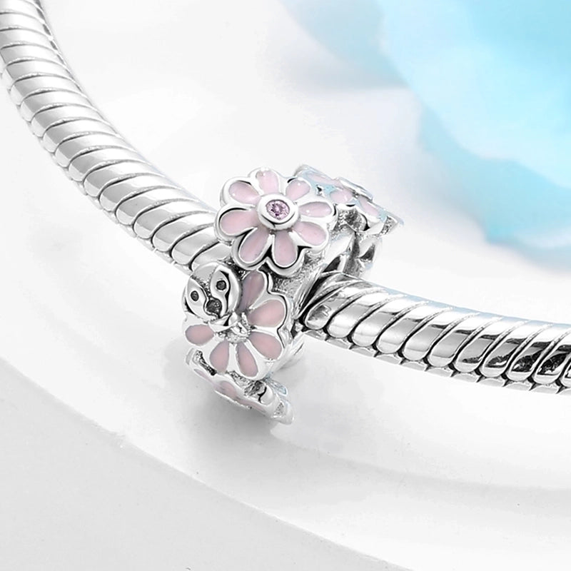 Original Design Minimalist Flower Petal Sterling Silver Inlay Zircon Jewelry Accessories