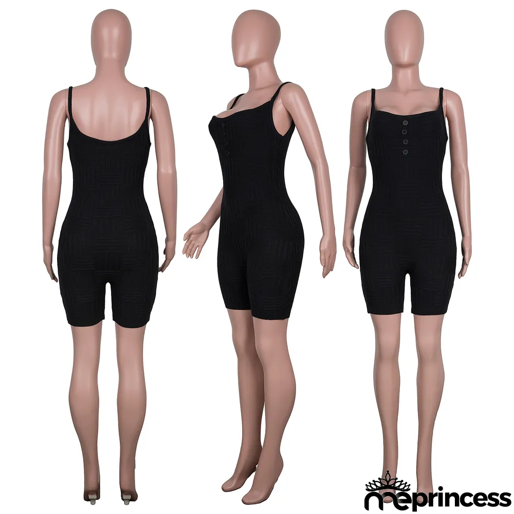 Women's Fashion Sports Knitting Sling Rompers