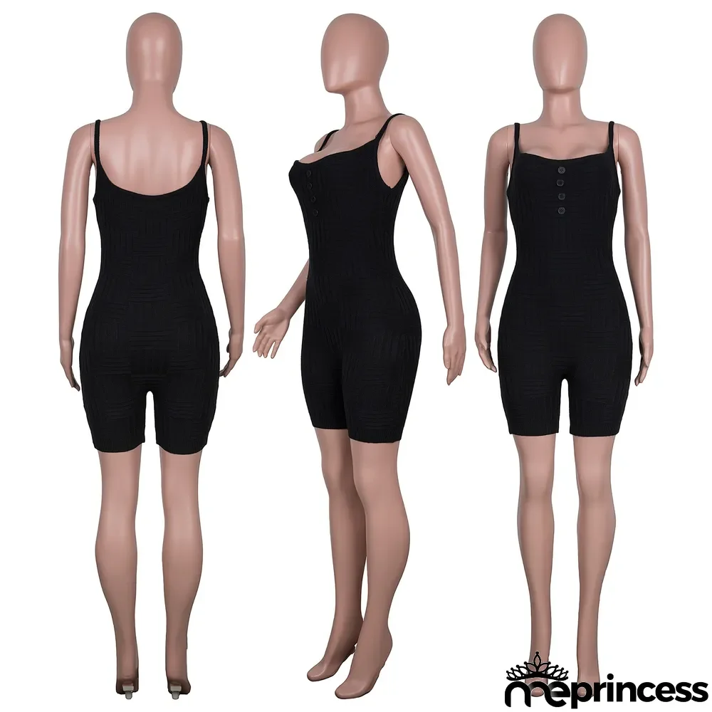Women's Fashion Sports Knitting Sling Rompers