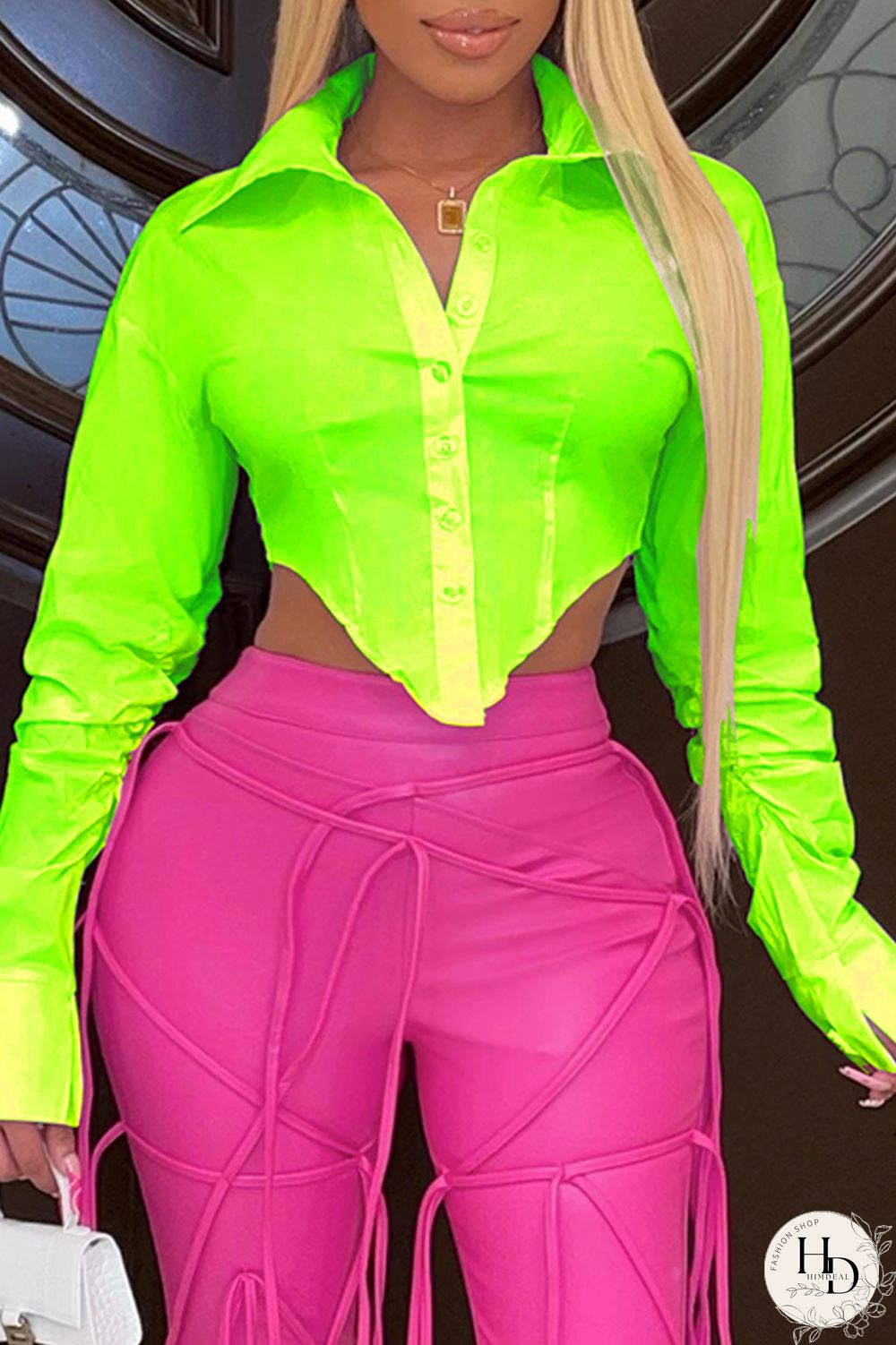 White Fashion Casual Solid Asymmetrical Turndown Collar Tops