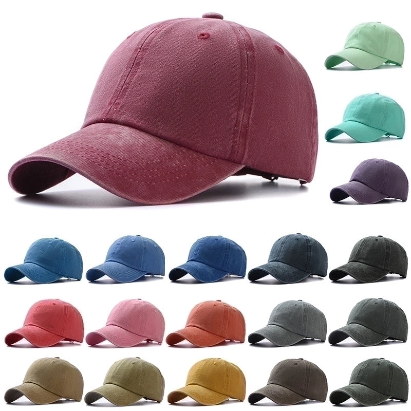 Fashion Washed Cotton Hats Solid Color Baseball Caps Outdoor Caps Sun Hats