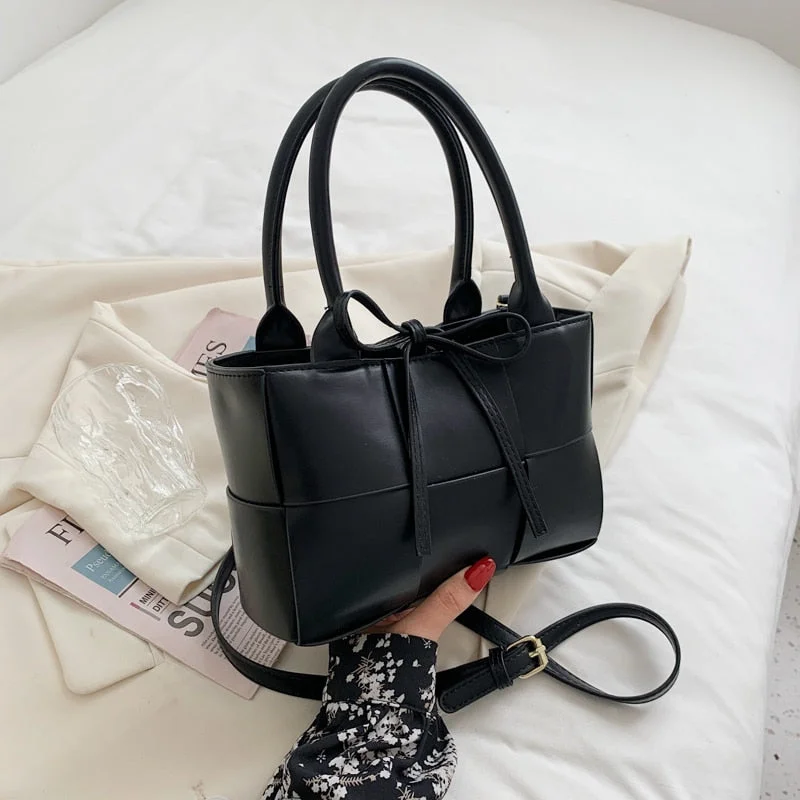 Weave Square Tote bag 2021 Fashion New High-quality PU Leather Women's Designer Handbag Luxury brand Shoulder Messenger Bag
