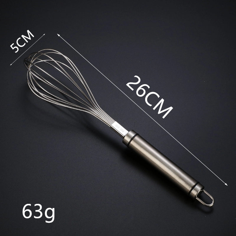 304 Stainless Steel Egg Beater Manual Thickening Manual Mixing Rod And Noodle/egg Whisk Lengthened Baking Tool
