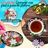 8Pcs Snowman DIY Wood Diamond Painting Coasters Kit with Round Base