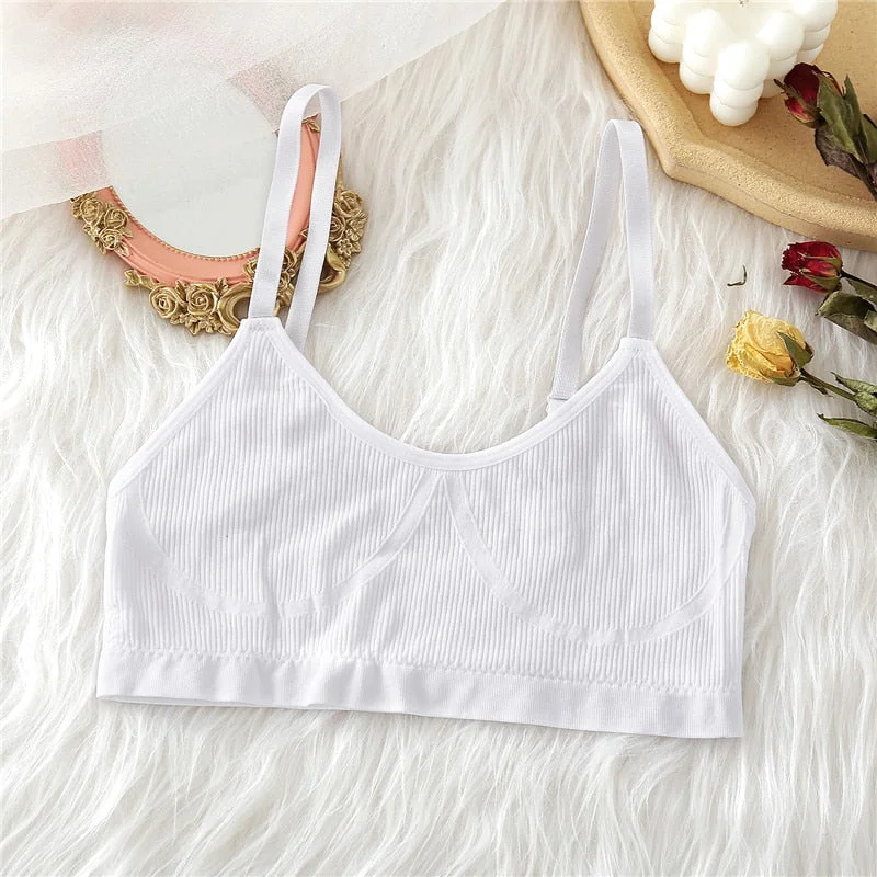 FINETOO Seamless Tanks Tops Panties Set Female Underwear Wireless Bra Crop Top Women Low-rise Underpants Soft Bralette Lingerie