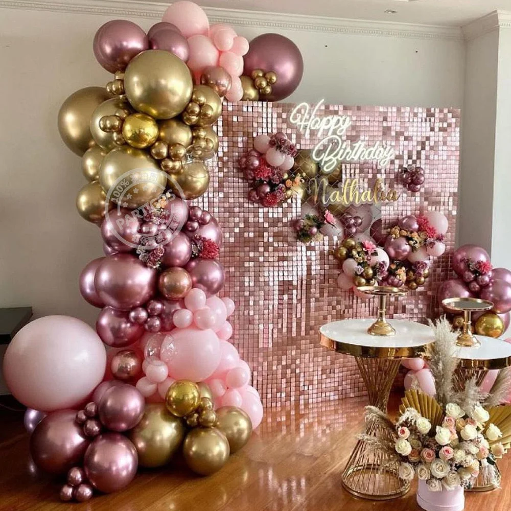 Cifeeo 103pcs DIY Balloon Garland Arch BABY Pink Metallic Red Global For Birthday Wedding Anniversary Party Decoration Baby Shower Girl