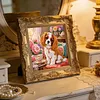 Tea Room Cavalier Special Shaped 5D DIY Partial Drill Diamond Painting Kits for Adults Beginners Home Decor Diamond Dots Paintings Diamond Art Kit 11.81 x11.81inch