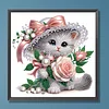 Flower Kitten - Crystal Rhinestone Diamond Painting