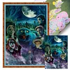 Pet Sematary Graveyard Cat Horror Movies-11CT Stamped Cross Stitch 40*60cm (Big Size)