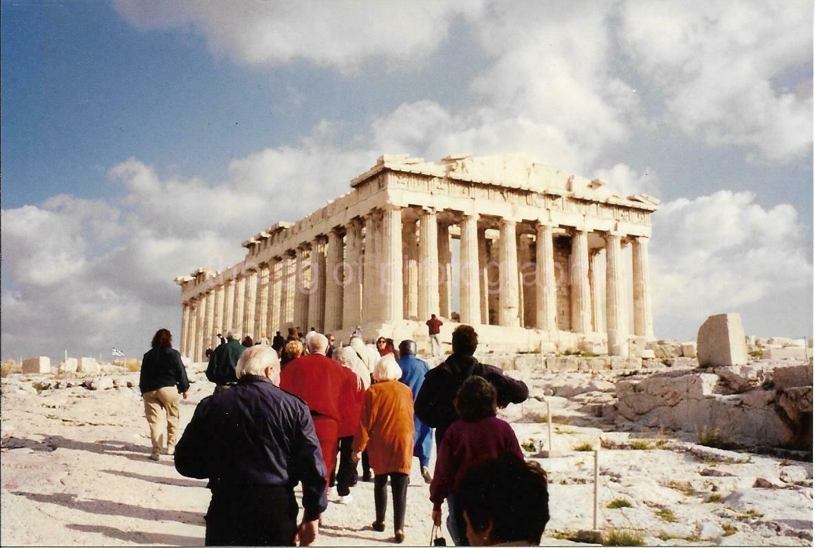 Tourists At The Acropolis FOUND Photo Poster paintingGRAPH Color ATHENS GREECE Vintage 010 16 A