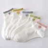 Lovely Bubble Edge White Socks for Girls Women Daily Wear 10 Pairs