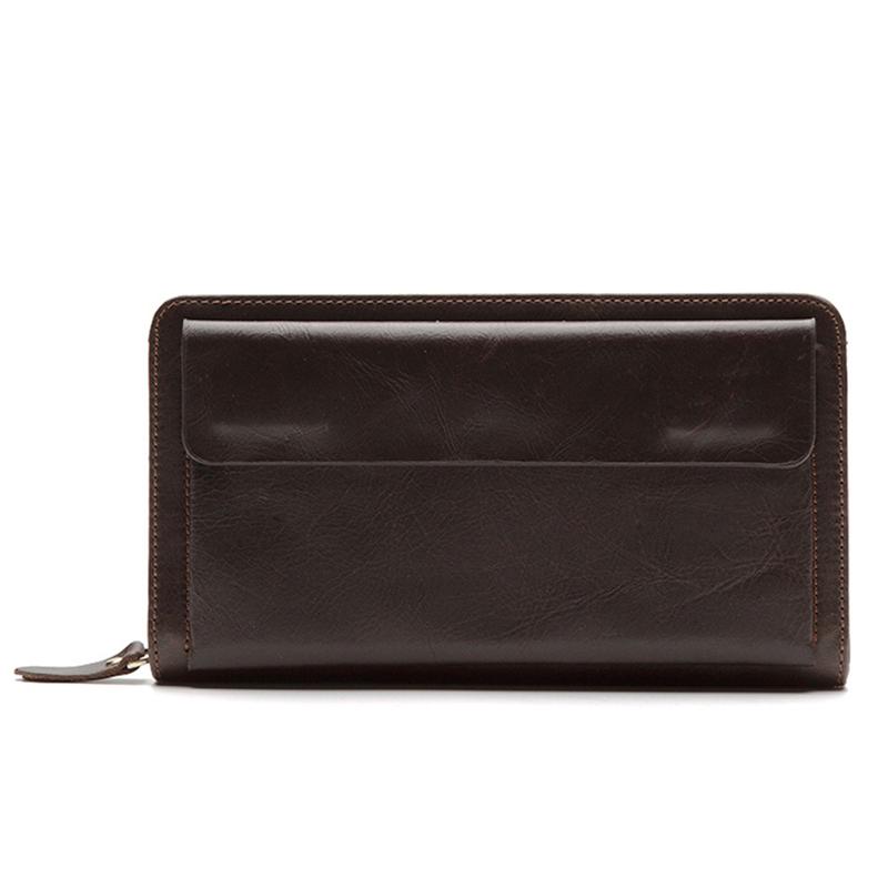 Card Holder Contrast Color Soft Leather Currency Pocket Zipper Closure Wallet